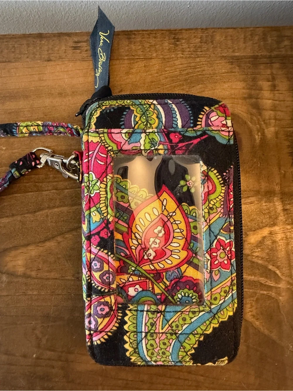 Vera Bradley Vintage Wristlet Wallet, Retired Paisley Pattern “Symphony In Hue”